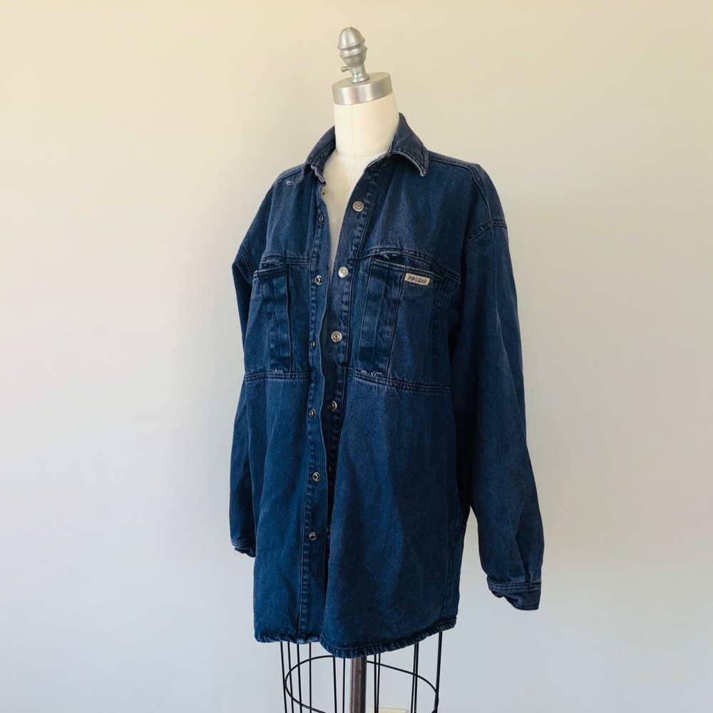 Pure Gear Blue Jean Shirt Heavy Cotton Long Sleeves Button Front